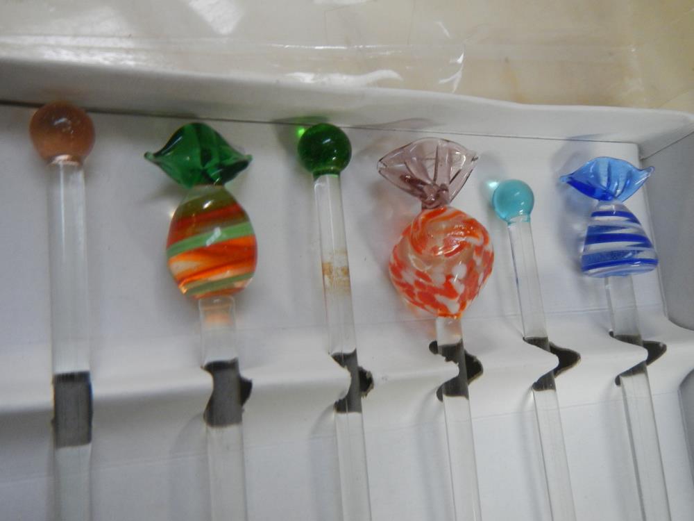 A Boxed set of glass cocktail stirrers. - Image 3 of 3