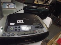 A Sony CFD-801 cd/tape player, no lead and a Bush tape player, no lead