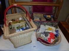 A good lot of sewing items and baskets.