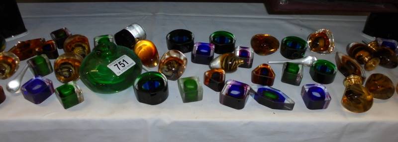 A quantity of miscellaneous glass items, some possibly used as drawer knobs.