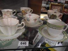 11 vintage cup and saucers sets