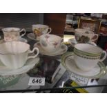 11 vintage cup and saucers sets