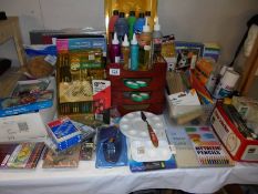 A superb selection of art material etc. Includes new and used items.