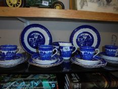 A blue and white 'Stanley' teaset RDNO 151437.