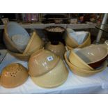 A good lot of vintage mixing bowls including T G Green, Mason's, plus 3 jelly moulds, some a/f