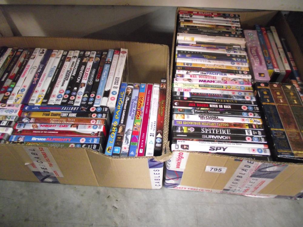 2 boxes of dvds