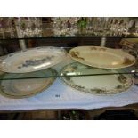 3 good vintage meat platters and 1 other