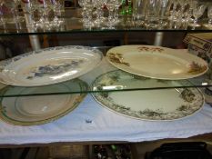 3 good vintage meat platters and 1 other
