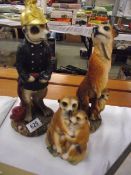 3 Meerkat figures