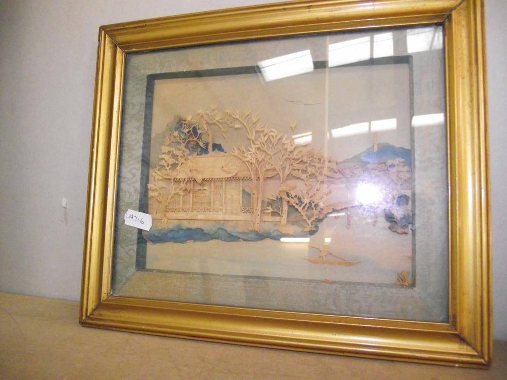 4 Chinese 3D cork relief pictures a/f - Image 4 of 5