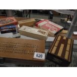 A good lot of games including cribbage, cards, dominoes, draughts and chess travelling set, poker