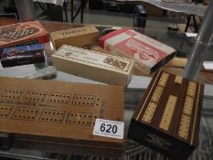 A good lot of games including cribbage, cards, dominoes, draughts and chess travelling set, poker