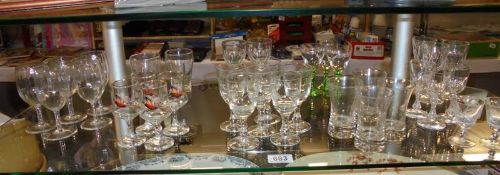 A quantity of vintage drinking glasses