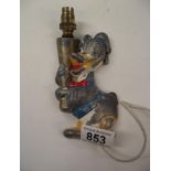 A vintage cast aluminium Donal Duck wall light