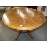 A round oak dining table