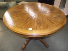 A round oak dining table