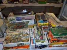 A good lot of vintage Airfix and other model kits in used condition, in various states of assembly