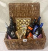 A red wine, chocolate and cheese hamper including 5 bottles of red wine (Donated by a Kind Lady)