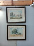 2 limited edition prints by Michael Herring, Gathering the harvest 56/650 and The village cricket