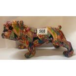 A decoupage style Bulldog figure