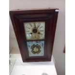 An American wall clock with floral front