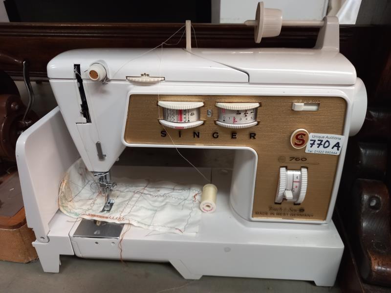 Vintage Singer 760 touch and sew sewing machine with pedal and power supply - Image 2 of 2