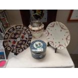 A vintage biscuit barrel & Villeroy & Boch lidded jar etc