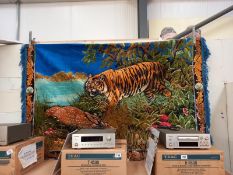 A large wall hanging wool work tapestry of a Tiger