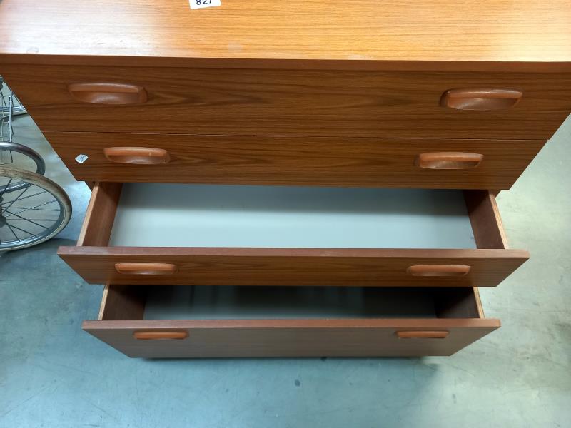 A teak effect melamine bedroom chest of drawers - Image 2 of 3