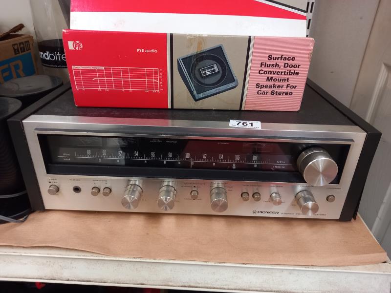 A Pioneer SX-690 fm/am stereo receiver and various speakers and boxed car speakers - Image 3 of 3