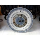 A Spode blue and white kitchen clock
