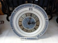 A Spode blue and white kitchen clock