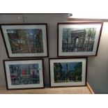 4 framed and glazed prints of Paris