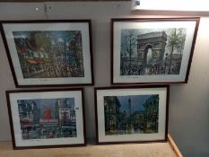 4 framed and glazed prints of Paris