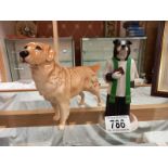 A Beswick Golden Retriever and a Robert Harrup collie clergyman