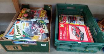 2 boxes of classic tractor and model collector magazines etc