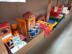 A good selection of 1970's boxed Sindy furniture in various conditions (some items A/F, some boxes