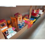 A good selection of 1970's boxed Sindy furniture in various conditions (some items A/F, some boxes