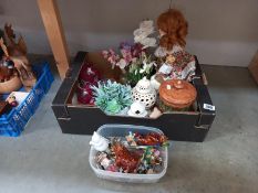 A mixed lot of pottery etc (2 boxes)