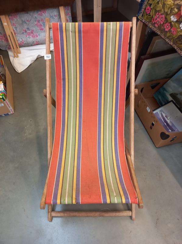 A vintage deckchair