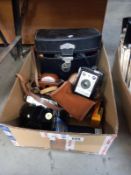 A Kodak Colour snap 35mm camera, Coronet Ambassador & other vintage camera equipment