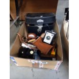 A Kodak Colour snap 35mm camera, Coronet Ambassador & other vintage camera equipment