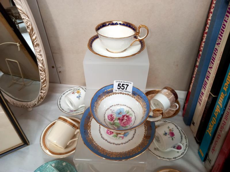 A good assortment of decorative cups and saucers, coffee cans and saucers including Aynsley, Shelley - Image 2 of 3