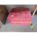 A pink Draylon bedroom storage box/stool