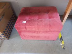 A pink Draylon bedroom storage box/stool