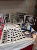 A large selection of Voyager man to the moon and other space related slide sets etc