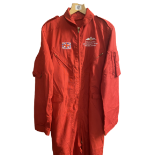 A Red Arrows flying suit worn by Squadron Leader Steve Morris RAF Aerobatic Team (Donated by The Red