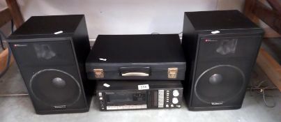A Technics 5A-K6L cassette/radio and tuner and 2 Technics SBF5 speakers