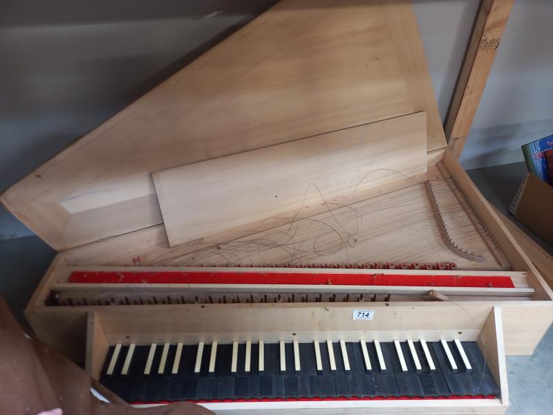 A wooden harpsichord, case and three books. Collect Only. Harpsichord in the case needs attention, - Image 2 of 3