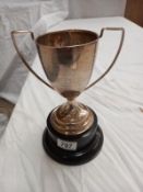 A Birmingham silver 1930 pigeon racing trophy engraved 1933-1941 Dents and Creases. 6 3/8oz or 180g